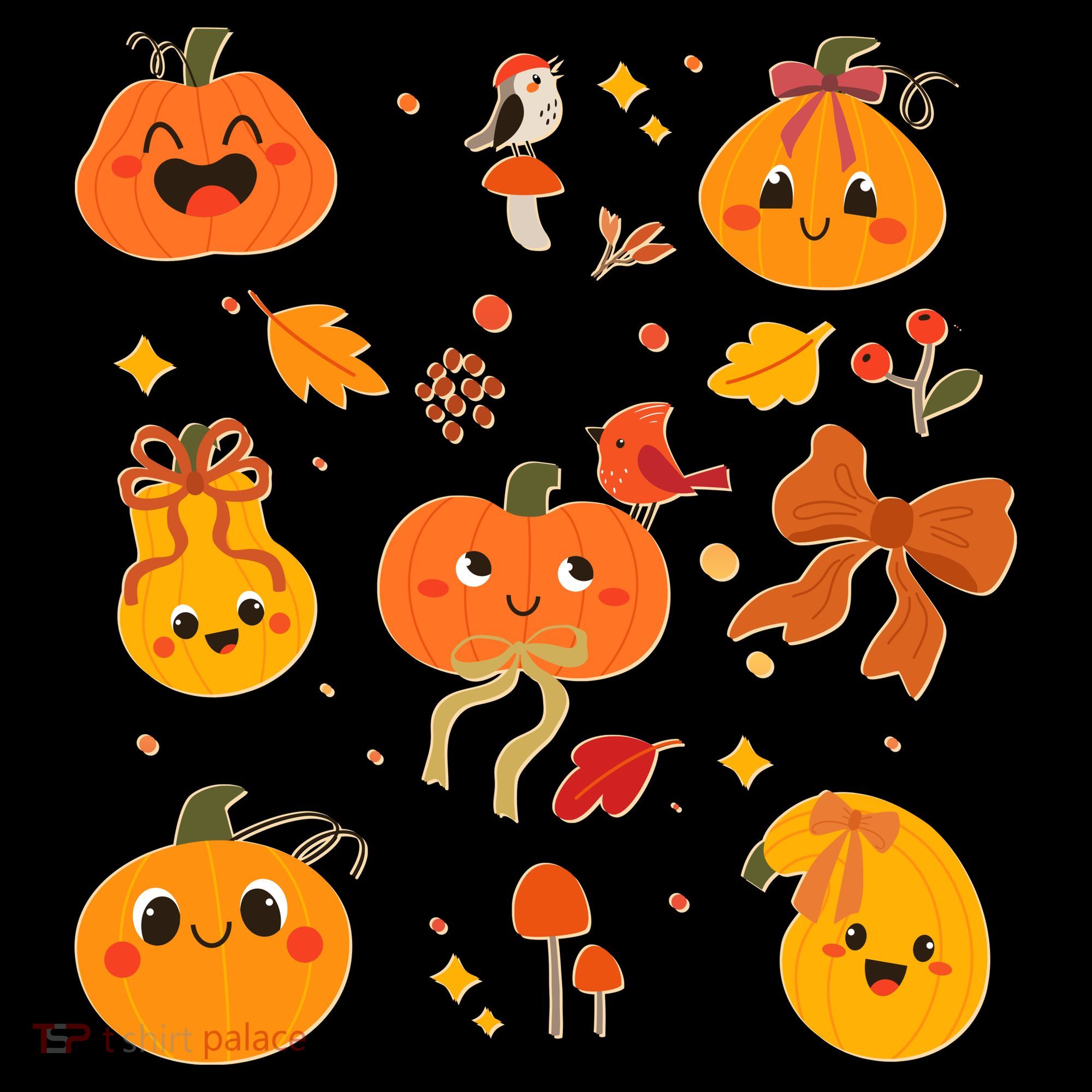 Cute Autumn Fall Pumpkins Ribbons Bows Coffee Mug