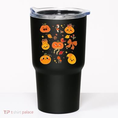 Cute Autumn Fall Pumpkins Ribbons Bows Tumbler
