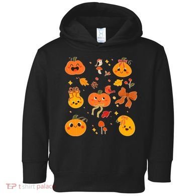 Cute Autumn Fall Pumpkins Ribbons Bows Toddler Hoodie