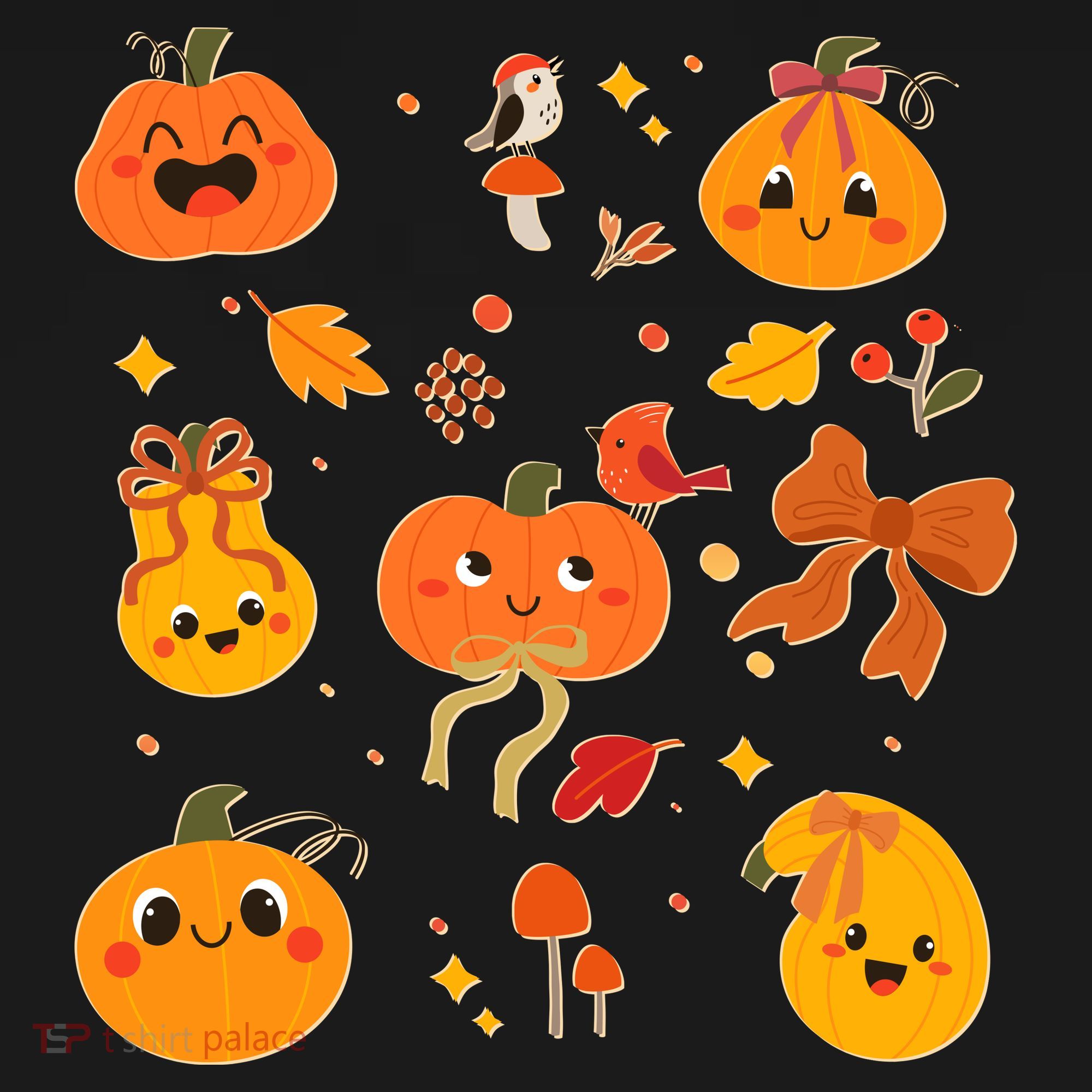 Cute Autumn Fall Pumpkins Ribbons Bows Toddler Hoodie