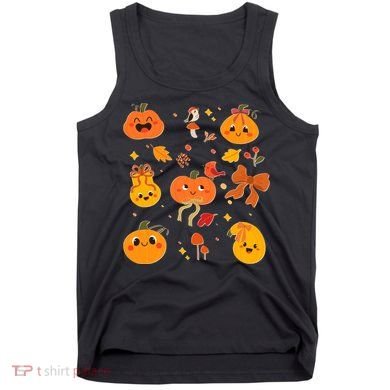 Cute Autumn Fall Pumpkins Ribbons Bows Tank Top