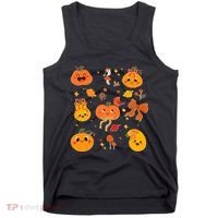 Cute Autumn Fall Pumpkins Ribbons Bows Tank Top thumb 0