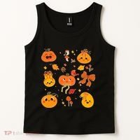 Cute Autumn Fall Pumpkins Ribbons Bows Tank Top thumb 2