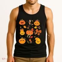 Cute Autumn Fall Pumpkins Ribbons Bows Tank Top thumb 3