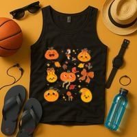 Cute Autumn Fall Pumpkins Ribbons Bows Tank Top thumb 4