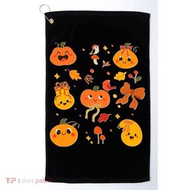 Cute Autumn Fall Pumpkins Ribbons Bows Golf Towel