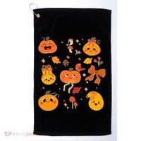 Cute Autumn Fall Pumpkins Ribbons Bows Golf Towel thumb 0