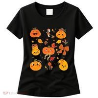 Cute Autumn Fall Pumpkins Ribbons Bows Women's T-Shirt thumb 0