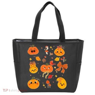 Cute Autumn Fall Pumpkins Ribbons Bows Tote Bag