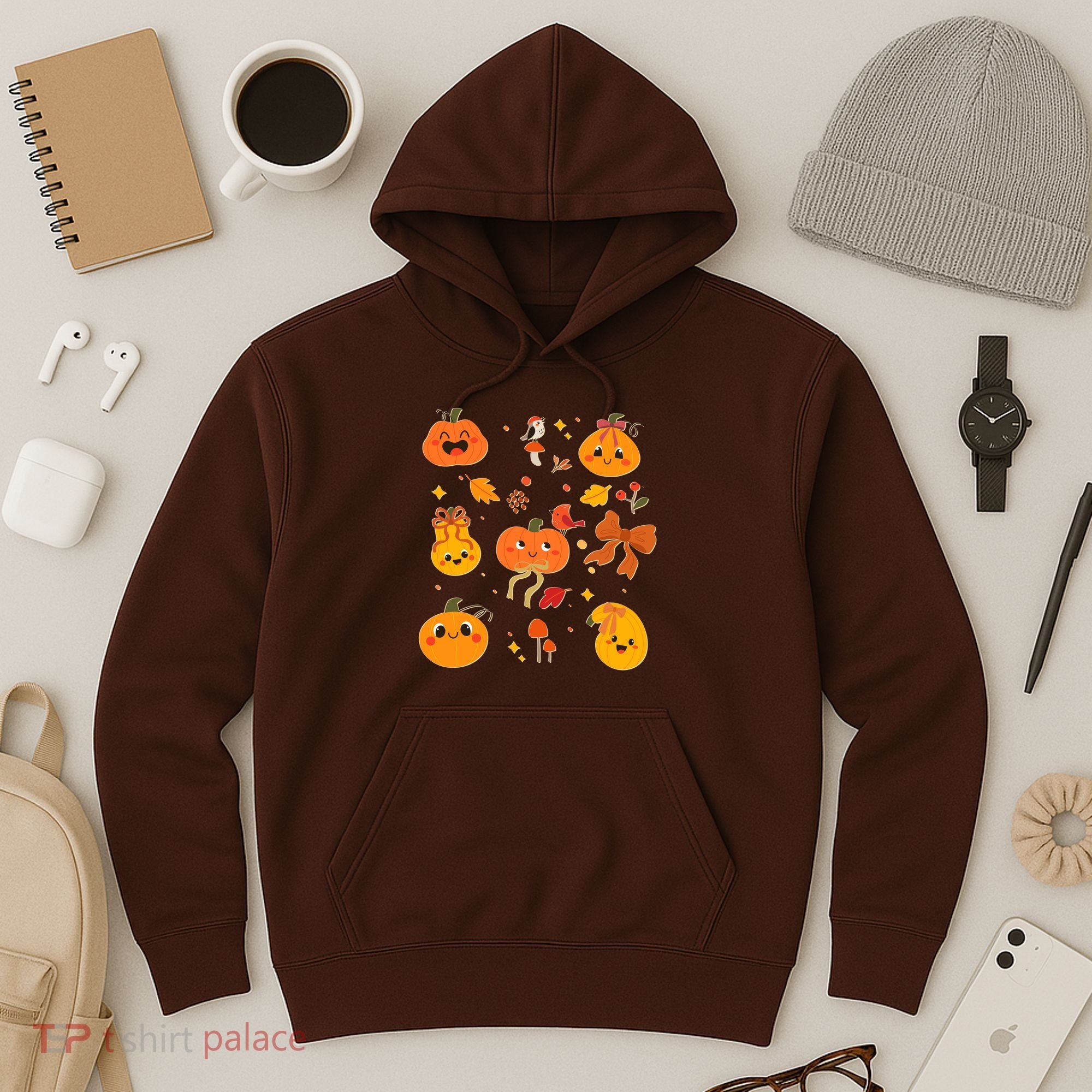 Cute Autumn Fall Pumpkins Ribbons Bows Hoodie
