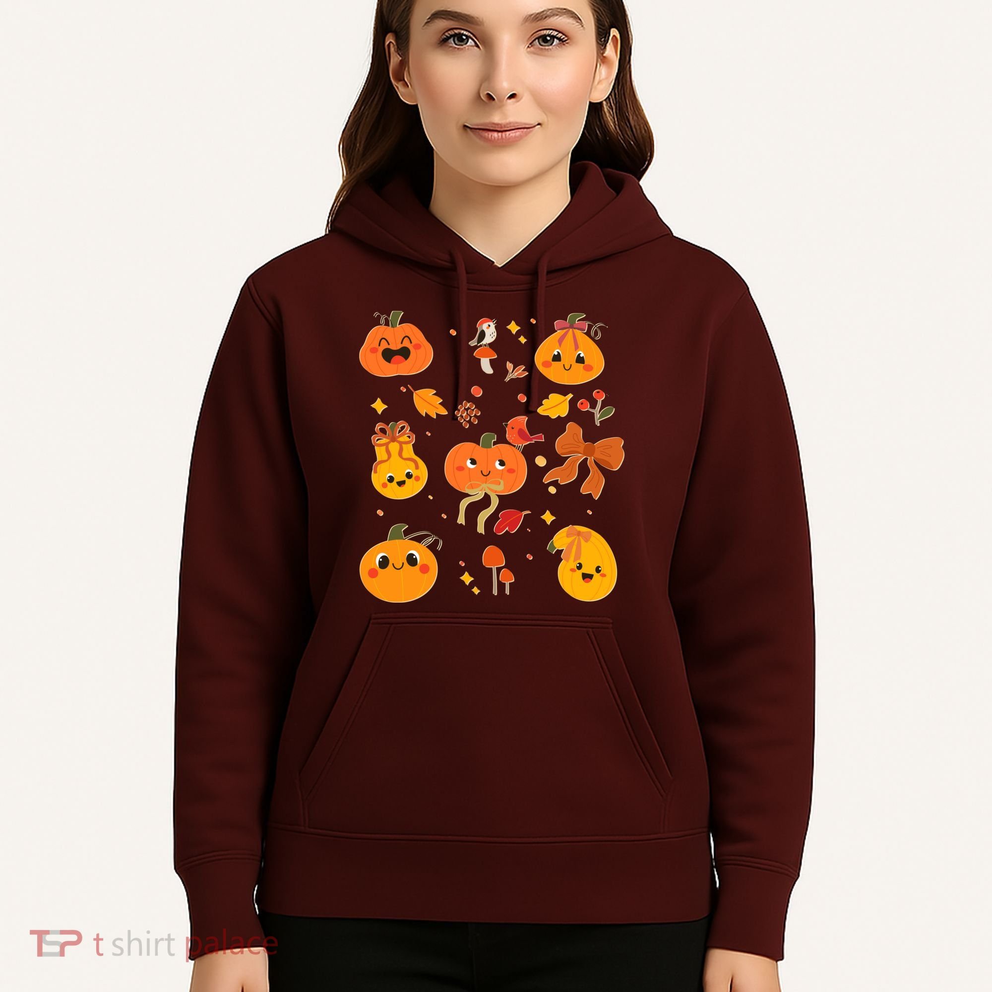 Cute Autumn Fall Pumpkins Ribbons Bows Hoodie
