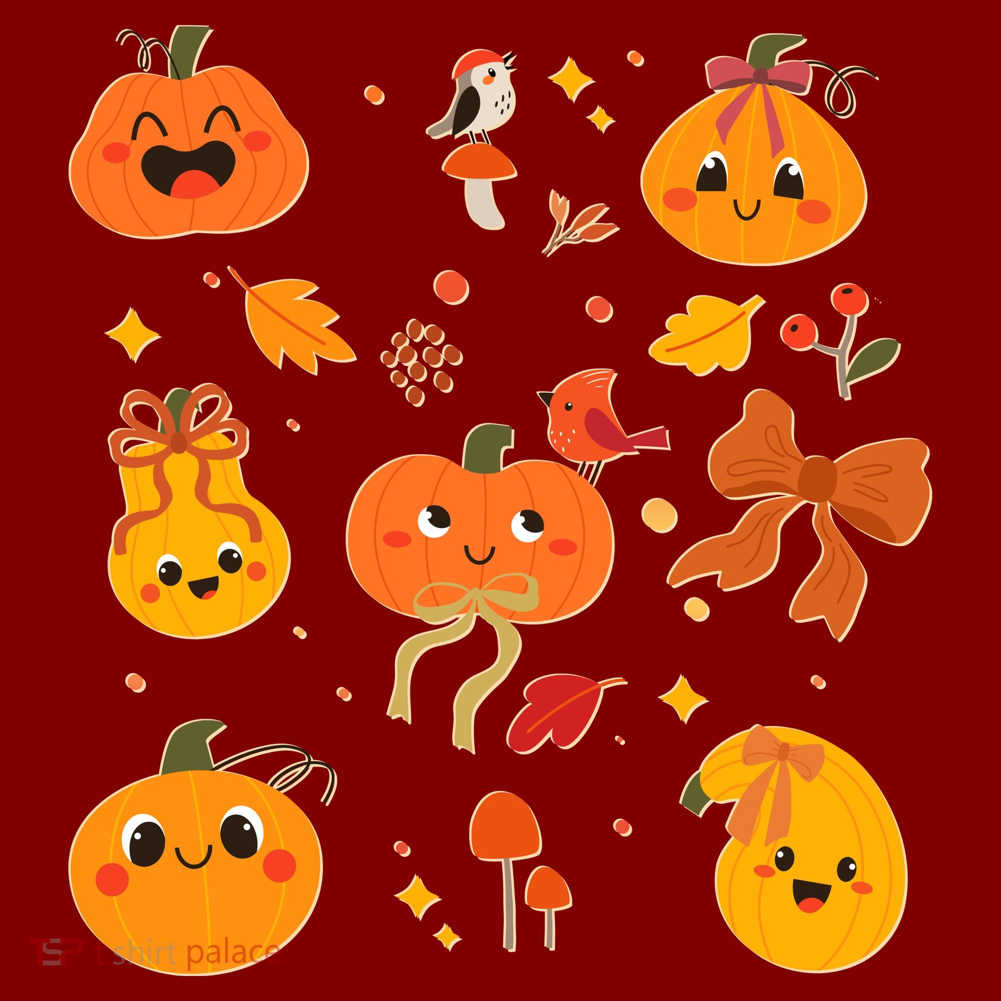 Cute Autumn Fall Pumpkins Ribbons Bows Apron