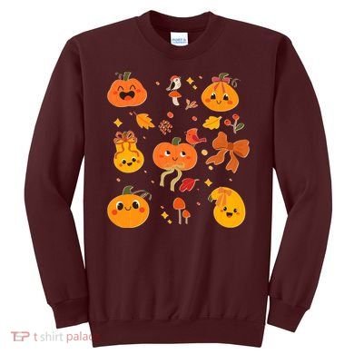 Cute Autumn Fall Pumpkins Ribbons Bows Sweatshirt