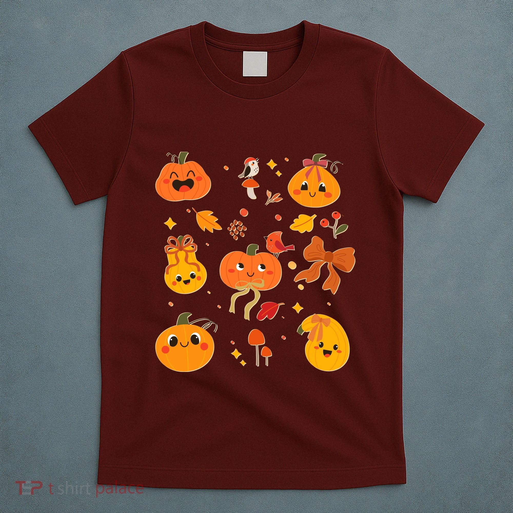 Cute Autumn Fall Pumpkins Ribbons Bows T-Shirt