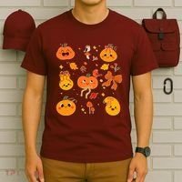 Cute Autumn Fall Pumpkins Ribbons Bows T-Shirt thumb 6