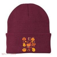 Cute Autumn Fall Pumpkins Ribbons Bows Beanie thumb 0