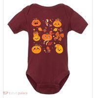 Cute Autumn Fall Pumpkins Ribbons Bows Baby Bodysuit thumb 0