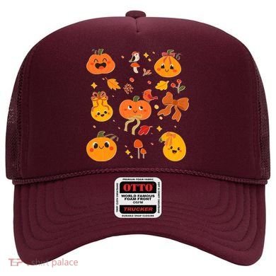 Cute Autumn Fall Pumpkins Ribbons Bows Hat