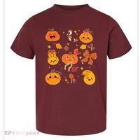 Cute Autumn Fall Pumpkins Ribbons Bows Toddler T-Shirt thumb 0