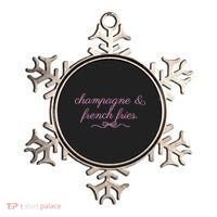 Champagne And French Fries Coquette Bow Ornament thumb 0