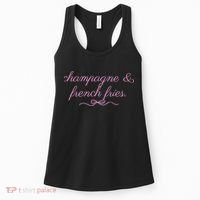 Champagne And French Fries Coquette Bow Women's Tank Top thumb 0