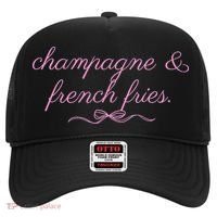 Champagne And French Fries Coquette Bow Hat thumb 0