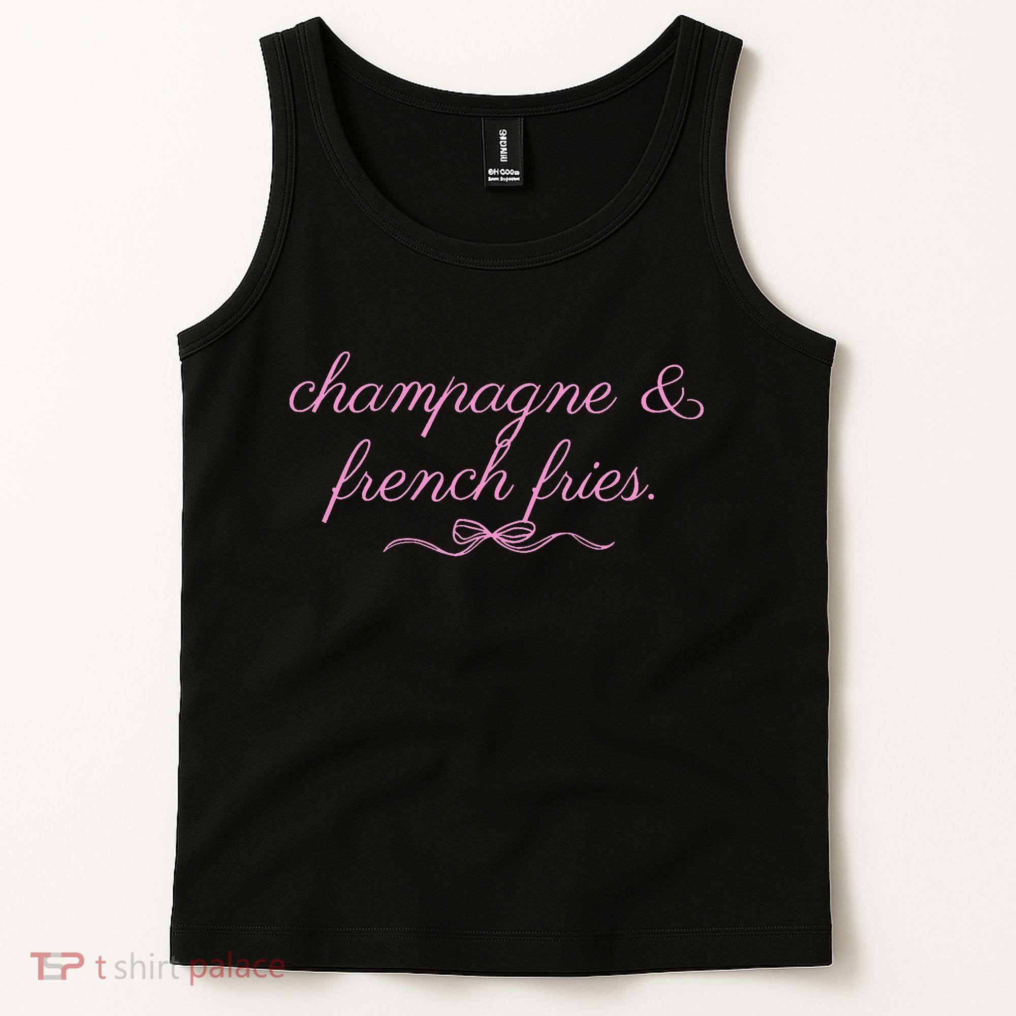 Champagne And French Fries Coquette Bow Tank Top