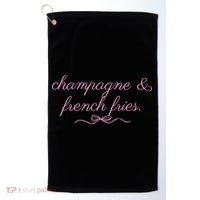 Champagne And French Fries Coquette Bow Golf Towel thumb 0