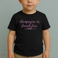 Champagne And French Fries Coquette Bow Toddler T-Shirt thumb 2