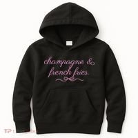 Champagne And French Fries Coquette Bow Kids Hoodie thumb 0
