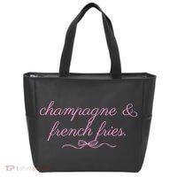 Champagne And French Fries Coquette Bow Tote Bag thumb 0