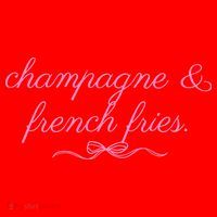 Champagne And French Fries Coquette Bow Santa Hat thumb 1