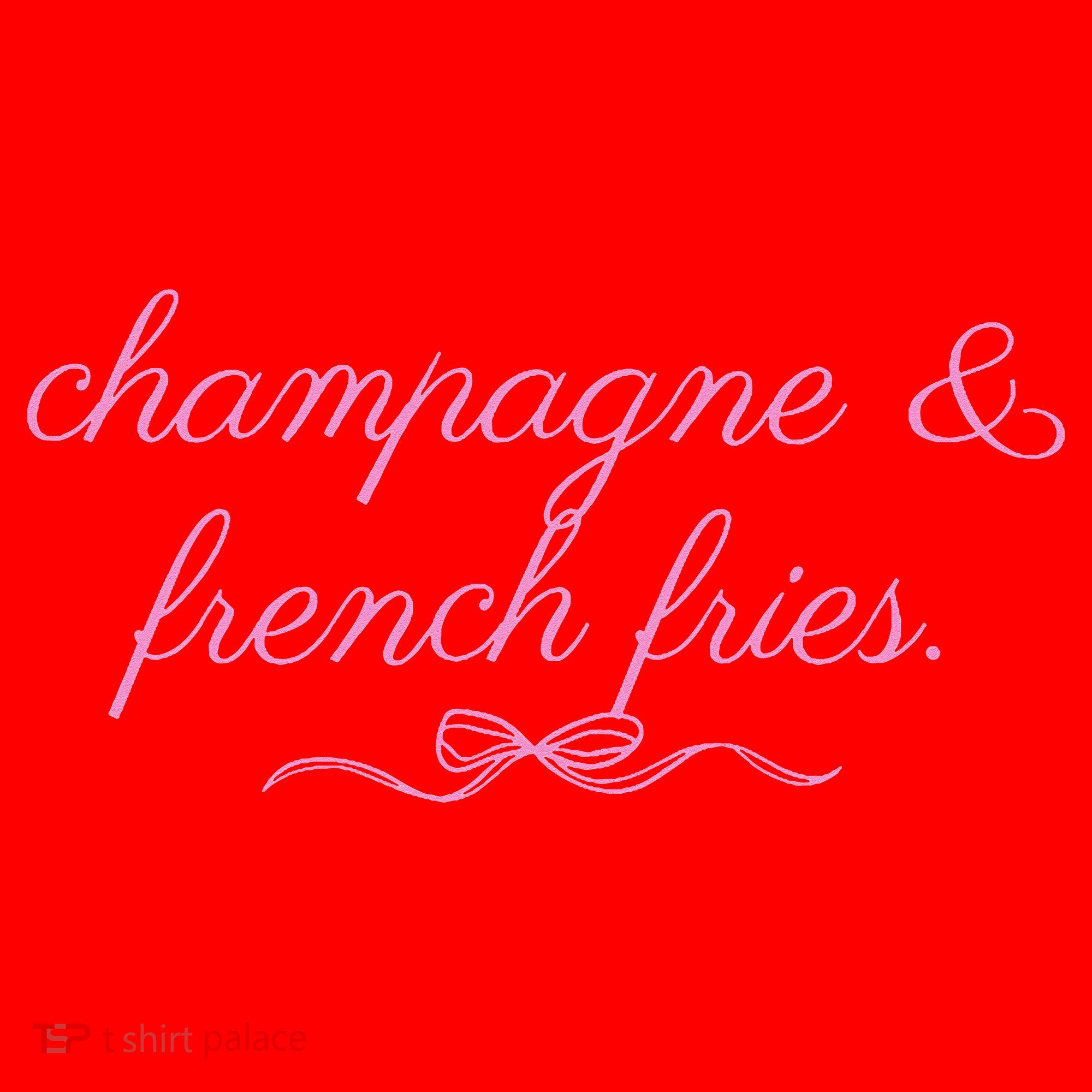 Champagne And French Fries Coquette Bow Santa Hat