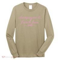 Champagne And French Fries Coquette Bow Long Sleeve Shirt thumb 0