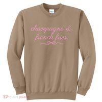 Champagne And French Fries Coquette Bow Sweatshirt thumb 0