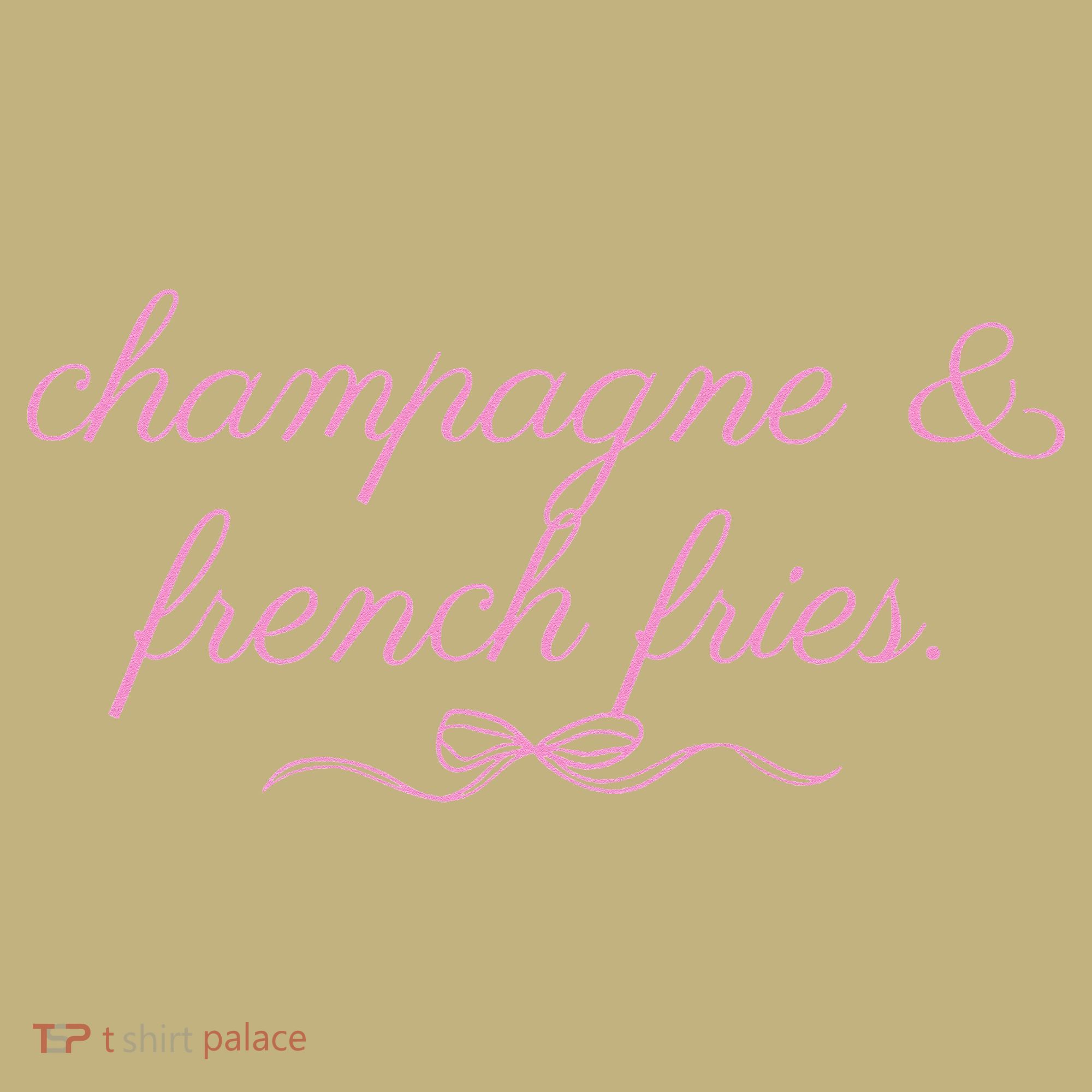 Champagne And French Fries Coquette Bow Polo