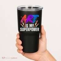 Cool Art For Art Teacher Artist Painter Superpower Tumbler thumb 2