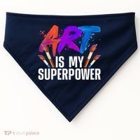 Cool Art For Art Teacher Artist Painter Superpower USA-Made Doggie Bandana thumb 0