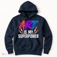 Cool Art For Art Teacher Artist Painter Superpower Hoodie thumb 0