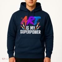 Cool Art For Art Teacher Artist Painter Superpower Hoodie thumb 2