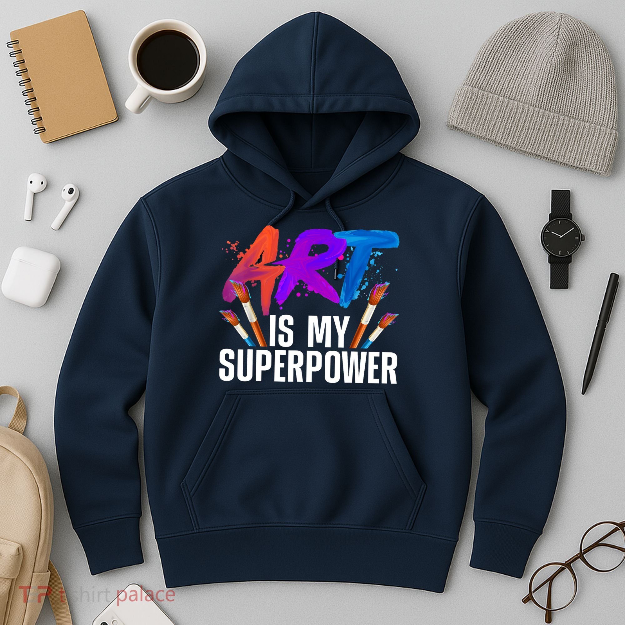 Cool Art For Art Teacher Artist Painter Superpower Hoodie