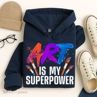 Cool Art For Art Teacher Artist Painter Superpower Hoodie thumb 4
