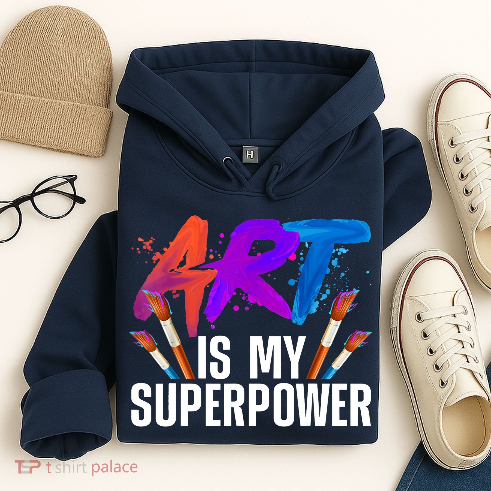 Cool Art For Art Teacher Artist Painter Superpower Hoodie