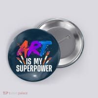 Cool Art For Art Teacher Artist Painter Superpower Button thumb 0