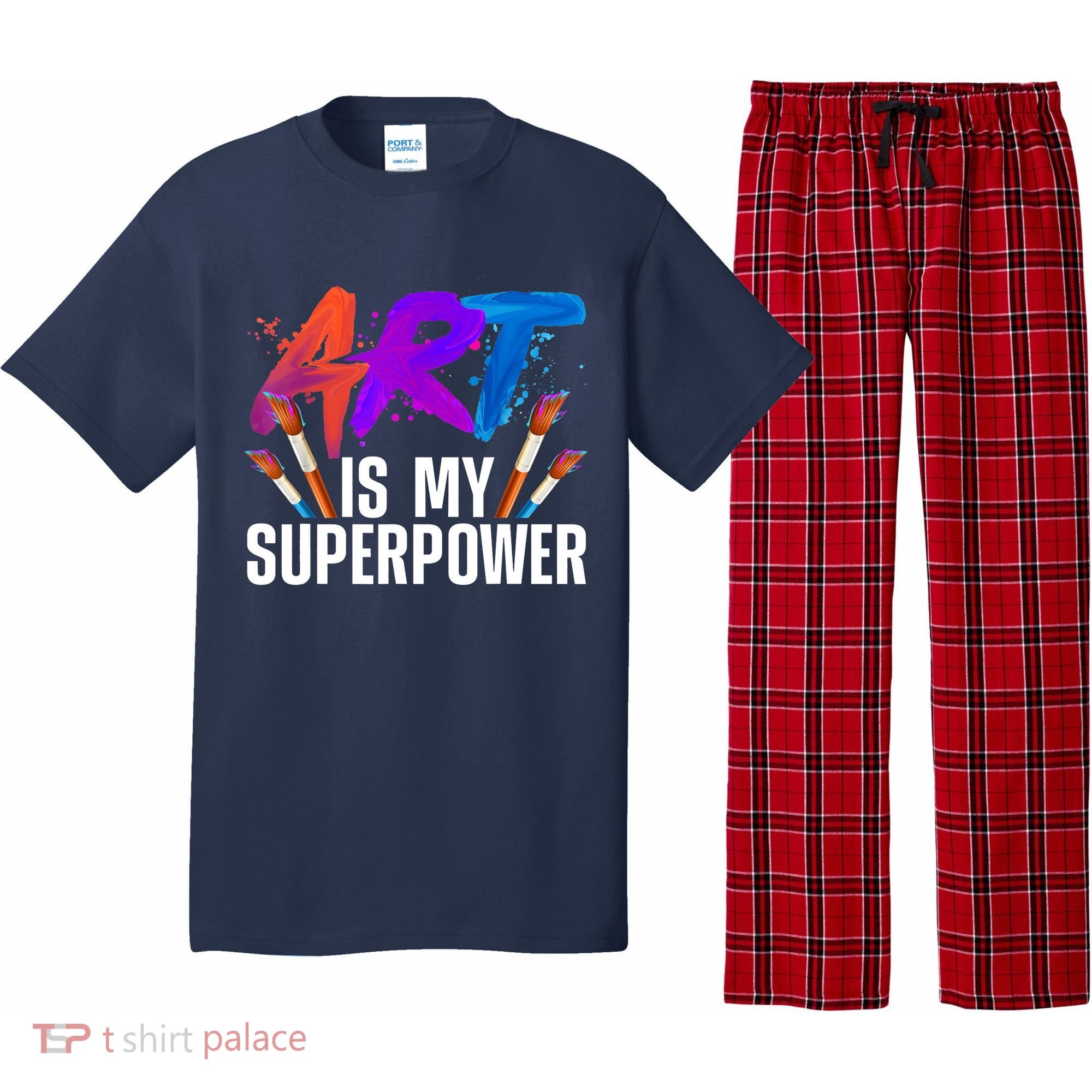 Cool Art For Art Teacher Artist Painter Superpower Pajama Set