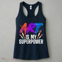 Cool Art For Art Teacher Artist Painter Superpower Women's Tank Top thumb 3