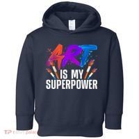 Cool Art For Art Teacher Artist Painter Superpower Toddler Hoodie thumb 0