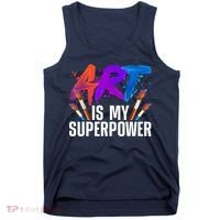 Cool Art For Art Teacher Artist Painter Superpower Tank Top thumb 0