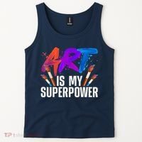 Cool Art For Art Teacher Artist Painter Superpower Tank Top thumb 2