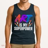 Cool Art For Art Teacher Artist Painter Superpower Tank Top thumb 3